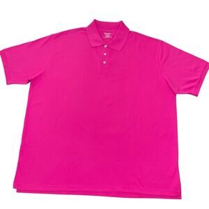 St. John's Bay Men's Vibrant Pink Polo Size 3XLT NEW